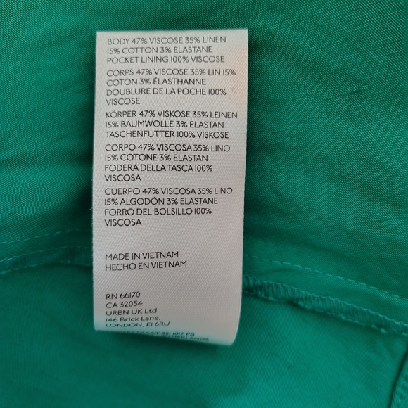 Maeve x Anthropologie Kelly Green Linen Blend Button-Front Midi Sundress Size 8 - Picture 4 of 5